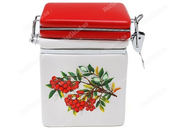 Банка квадратна Горобина, на металевій затяжці, 650мл