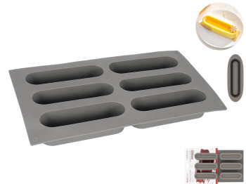 Форма для выпечки Kmt Style, силикон, 29,5×17×3см, 6 ячеек, цвет серый