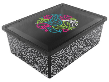 Контейнер пластиковый с крышкой Qutu Light Box, Fluorescent Grey, 25л