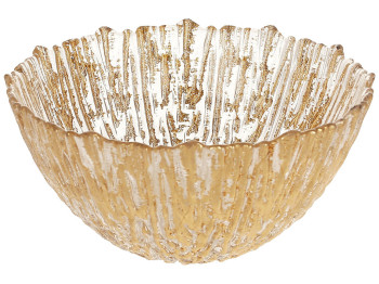 Салатник стеклянный Gold, 600мл, цвет - прозрачный с золотом