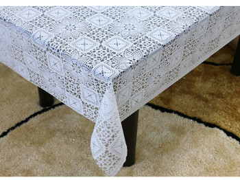 Клейонка вінілова ажурна "Lace" з перламутром біла 1,37x20 метрів (ціна за рулон)