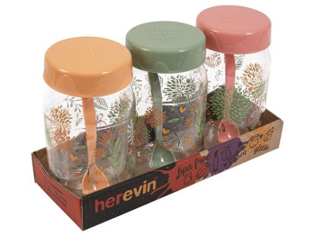 Набор для специй Herevin Decorated Spice Jar Set MIX, 370мл (цена за набор 3шт) 8699038117204
