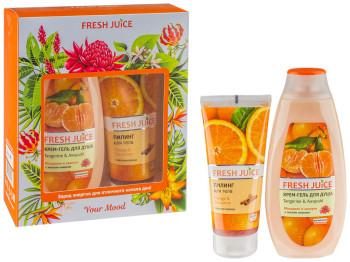 Набір косметичний Fresh juice "Your mood" (пілінг для тіла 200мл+крем-гель для душу 400мл)