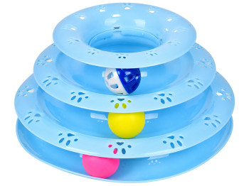Игрушка для кошек интерактивная трехуровневая с мячиками, 24×14 см