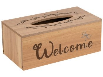 Диспенсер для салфеток Welcome, МДФ, 20×11×8см, цвет коричневый