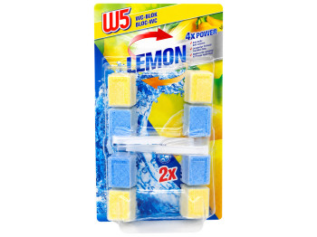 Підвісні блоки для унітазу W5 Lemon з лимонним ароматом, 2×48 г