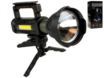 Пошуковий ліхтар Smart Case W592, LED P50+COB, USB, IP44, з триножкою, 280×140×130мм, колір чорний