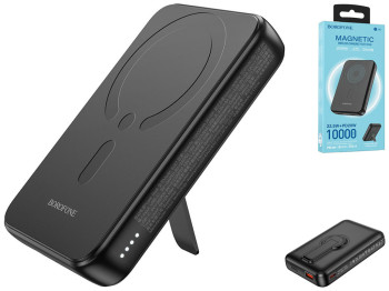 Універсальна мобільна батарея Borofone BJ47 Quick PD20W magnetic wireless fast charging 10000mAh Чор