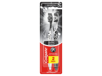 Зубна щітка Colgate Max White Charcoal, м’яка, вугілля (ціна за 2 шт)