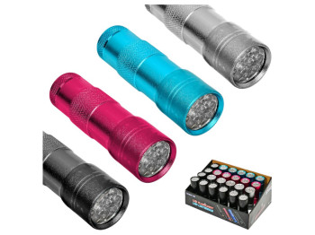 Фонарик светодиодный 12led, 9,2x2,8см (без батареек 3шт x ААА)