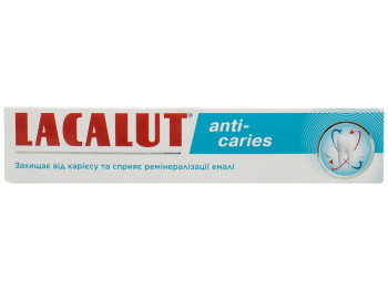 Паста зубна Lacalut Anti-caries, захист від карієсу та ремінералізація, очищення, 75мл