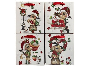 Пакет новорічний паперовий Christmas puppy S, 18x23x10см