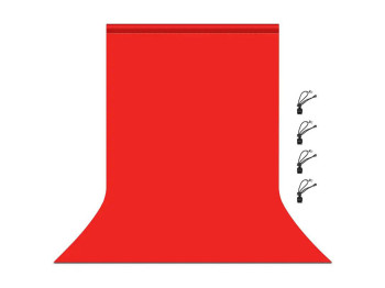 Фон тканевый Puluz PU5206 3х6 м, полиэфирный хлопок, плотность 75D, цвет красный