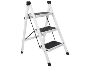 Лестница складная, 3-ярусная, металл, пластик, 41×80см, цвет белый