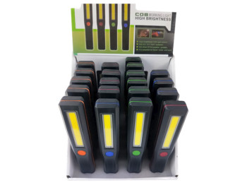 Фонарик светодиодный 12COB, 16,8x2,5см (без батареек 3шт x ААА)