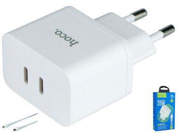 Мережевий Зарядний Пристрій Hoco N29 Triumph PD+QC3.0 35W Type-C to Lightning Бiлий