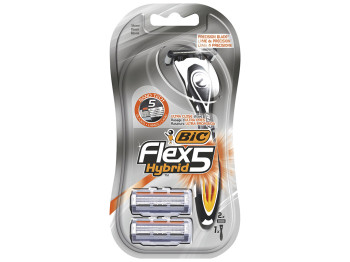 Бритва с 2 сменными кассетами Bic "Flex 5 hybrid" 5 лезвий (цена за набор 1шт)