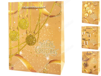 Пакет новогодний бумажный M New Year toys, 26x32x10см