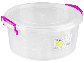 Контейнер пищевой круглый Ал-Пластик №3 бесцветный 2,1л