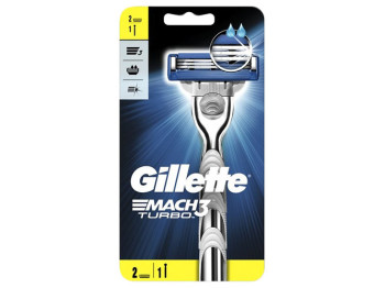 Бритва с 2 сменными кассетами Gillette "Mach3 Turbo" 3 лезвия