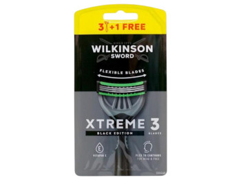 Бритва мужская Wilkinson Sword Extreme Black, одноразовая, 3 лезвия, цвет черный (цена за упаковку)