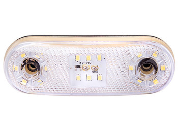 Повторитель габарита (овал) 21 LED 12, 24V белый (TH-2130-white)