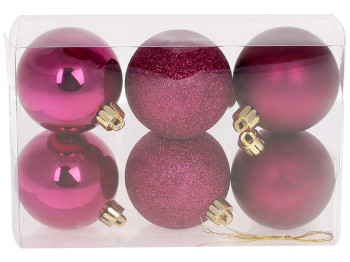 Набір ялинкових куль 6см, колір - магнолія (ціна за набір 6шт)