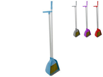 Набор для уборки ZAMBAK совок и щетка с ручкой (лентяйка) 24,5х26х100,5см