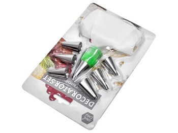 Кондитерський мішок з насадками, 19х12см (9 предметів у наборі)