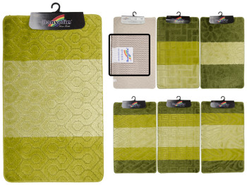 Коврик в ванную комнату Banyolin SILVER (зеленый) прорезиненный, ворс 11мм, 100х60см 1шт