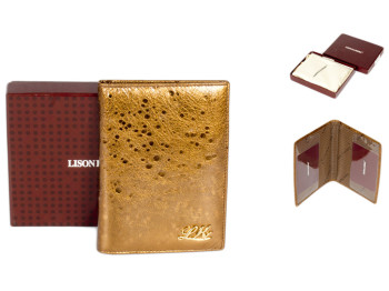 Кошелек Lison Kaoberg кожаный золотой женский глянцевый