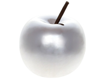 Декоративне яблуко, 9см, колір - срібло