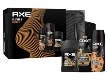 Набір кометичний Axe Leather and Cookies (гель 250мл+аерозоль 150мл+дезодорант 50мл+косметичка)