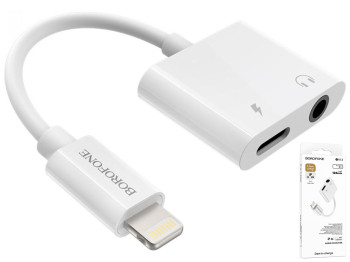 Перехідник Borofone BV12 Lightning to 3.5 Digital audio converter Колір Бiлий