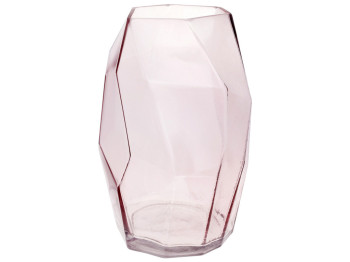 Ваза стеклянная Айсберг, 28см, цвет – розовый