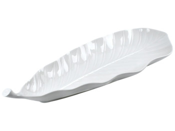 Блюдо Лист, фарфор, 43×16×6см, цвет белый