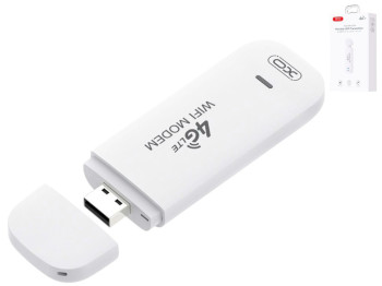 Модем XO CF19 Portable, 4G LTE, Wi-Fi/USB, съёмная антенна, 160×20×90мм, цвет белый