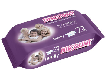 Вологі серветки для всієї родини "Discount" "З екстрактом ромашки" 72шт