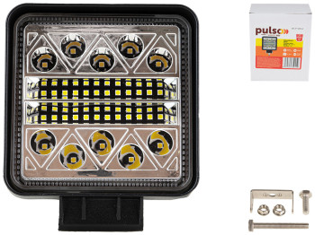 Фара рабочего света Pulso, WLP-SB34 FLOOD 34Led х 1W, 106х106х50мм, 9-36V, 34W, 6000K