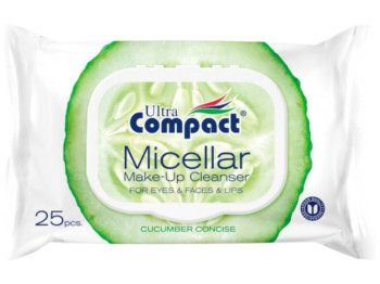 Салфетки влажные Ultra Compact Micellar, с мицеллярной водой, с клапаном, 25 шт