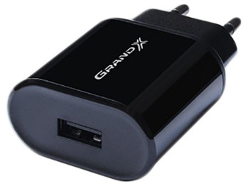 Зарядное устройство Grand-X CH-15B 5В 2,1A USB Black с защитой от перегрузок