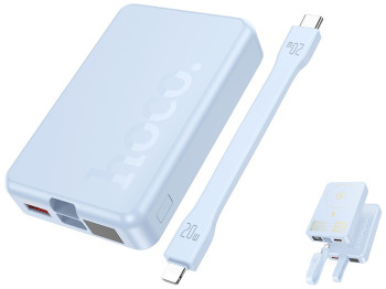 Power Bank Hoco Q24 Elegant 22.5W+PD20W with cable and magnetic 10000mAh Цвет Голубой
