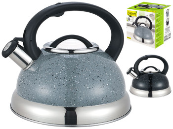 Чайник металлический Maestro со свистком, не нагревающаяся ручка, все плиты 3л