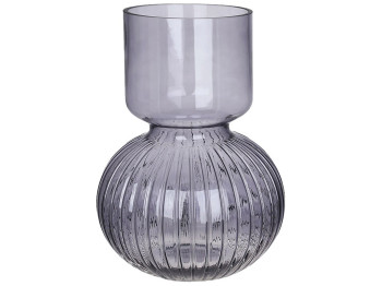 Ваза стеклянная Bottle grey, D15х25см, цвет - серо-синий