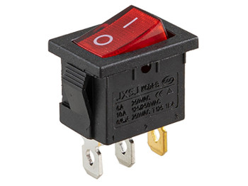 Перемикач on-off з підсвічуванням 12V квадратний 3pin червоний (YJ-WH05R)