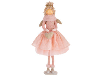 Декоративная кукла Ангел с сердцем, 50см, цвет - розовый персик