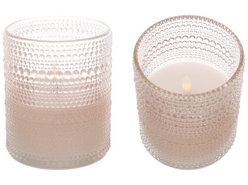 Светодиодная восковая свеча в стеклянной колбе Bauble, теплый белый свет, цвет стекла - vanilla