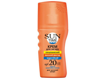 Крем солнцезащитный для загара Sun Time водостойкий, для чувствительной кожи SPF20 150мл