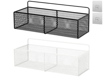 Полка настенная размер L, металлическая, 2 липучки, 40x15,5x15,5см M50241-L