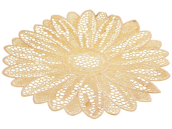 Подтарельник круглый Ажурный цветок, 38см, цвет - золото